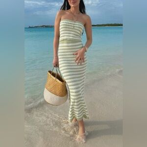 Striped Green Maxi Skirt